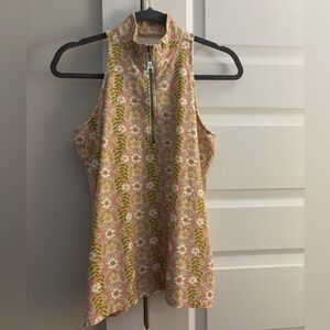 Spartina 449 Pink and Green Floral Racerback Top